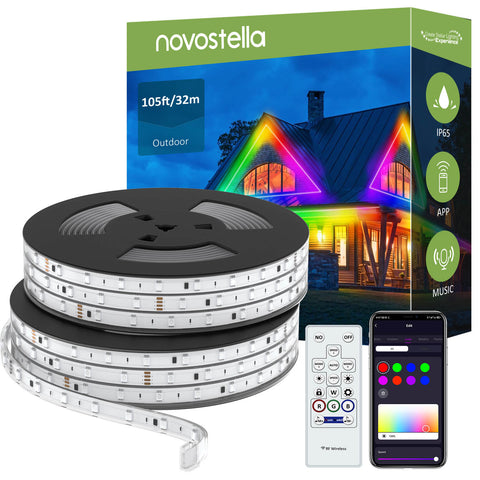 Novostella Play-Rainbow 52.5ft 16M IP65 Smart Strip Lights