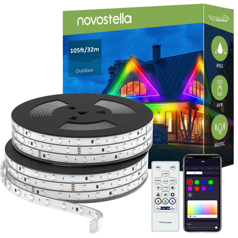 Novostella Play-Rainbow 105ft 32M IP65 Smart Strip Lights