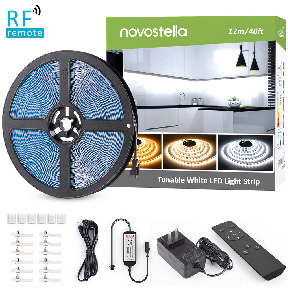 Novostella 40ft 12M 3000K - 6000K White LED Strip Lights, Warm