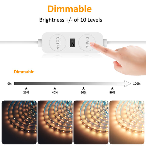 Novostella 20ft Hand Wave Activated Tunable White LED Strip Light