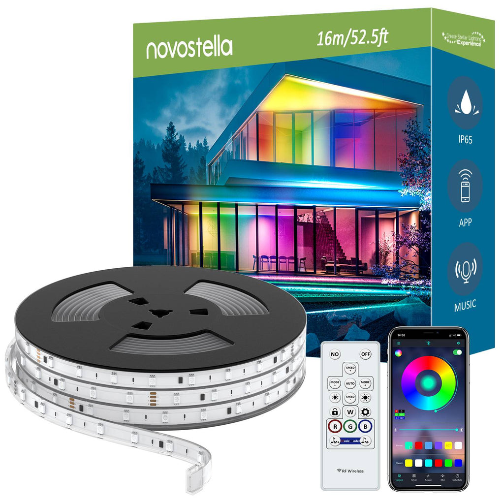 Novostella Lasting Rainbow 52.5ft 16M IP65 Smart Strip Lights